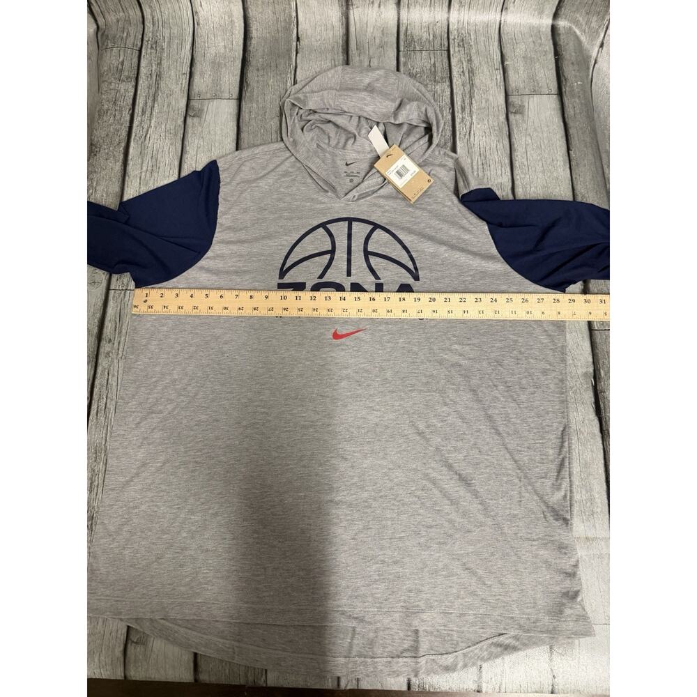 NWT Men’s Nike ARIZONA WILDCATS BASKETBALL Hoodie Tshirt 3XL XXXL Grey - Picture 9 of 11